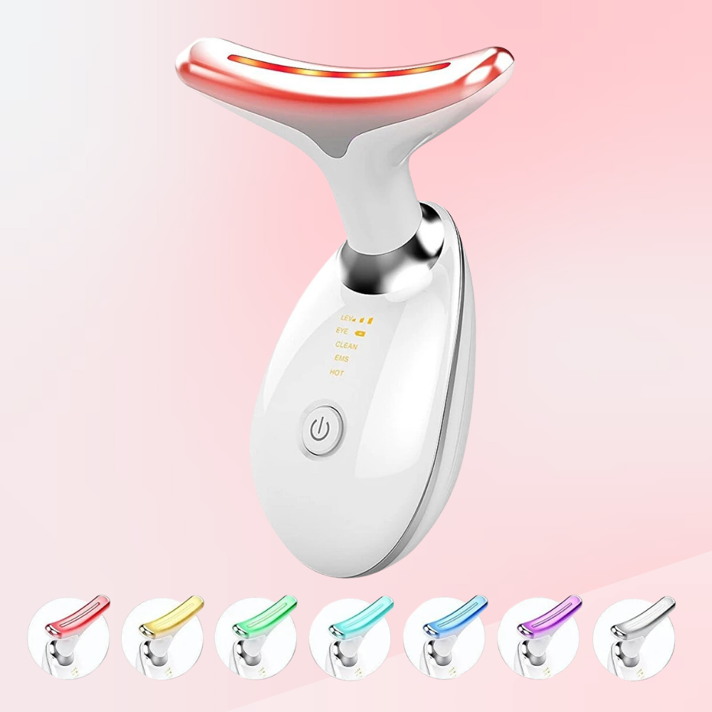 7-Color LED Face & Neck Massager – Lift, Sculpt & Glow