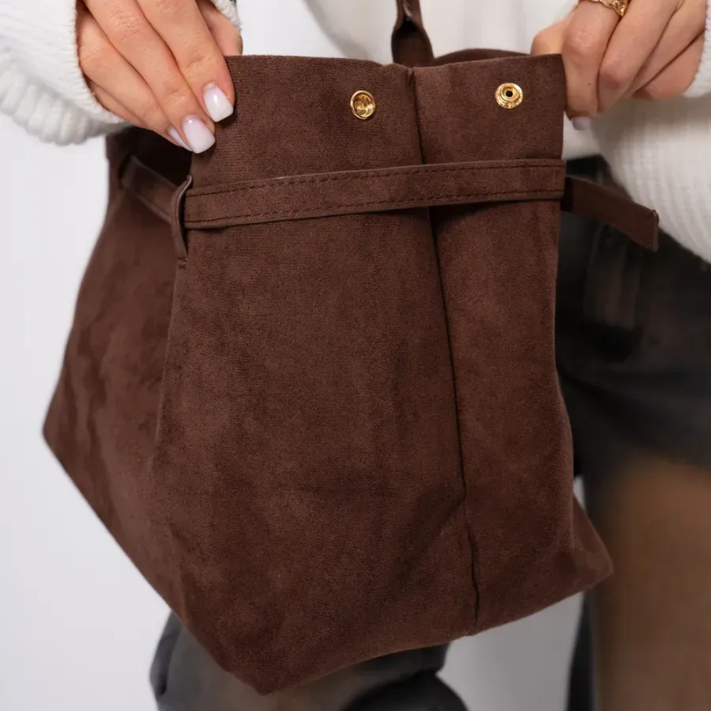 Elegant Faux Suede Tote – Timeless Charm, Everyday Function