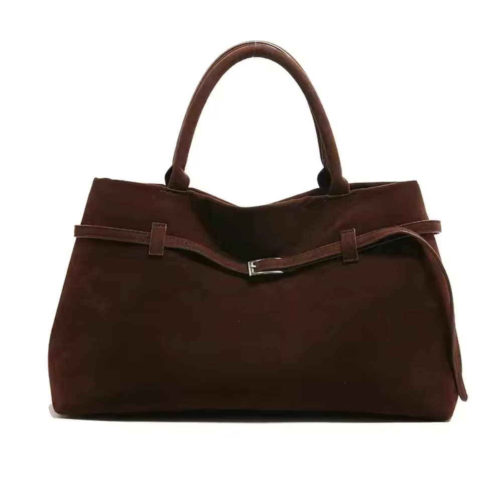 Elegant Faux Suede Tote – Timeless Charm, Everyday Function