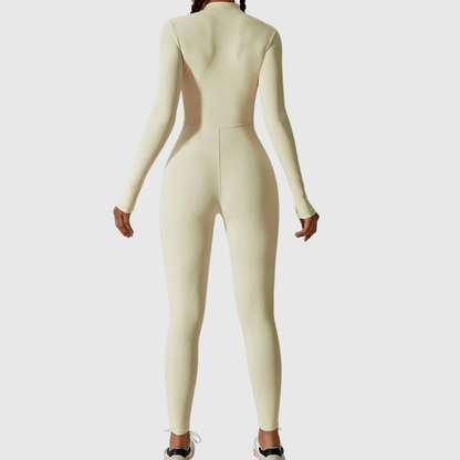 SculptEase™ Zip Front Body-Hugging Jumpsuit – Ultra Stretch Fit