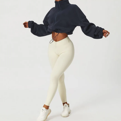 CozyZip™ Fleece Crop Jacket – Warm, Soft & Effortlessly Chic