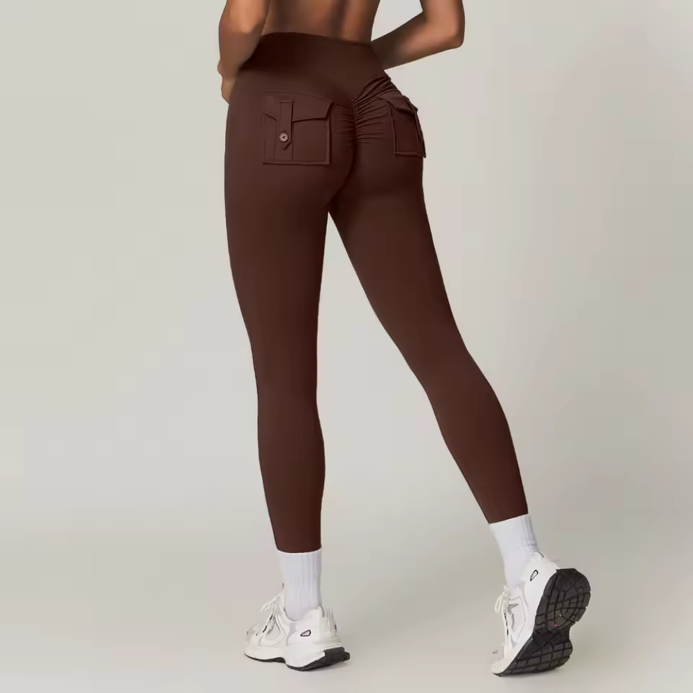High-Waist Ruched Pocket Leggings