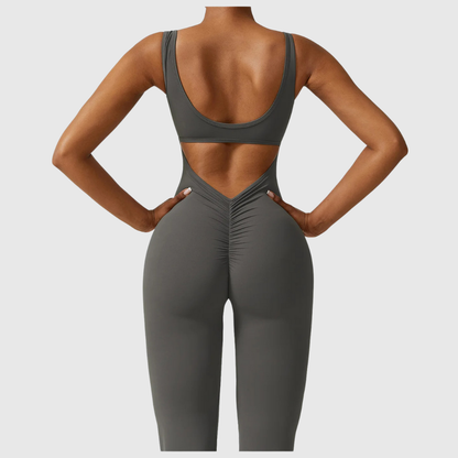 ContourSculpt V-Back Flared Jumpsuit
