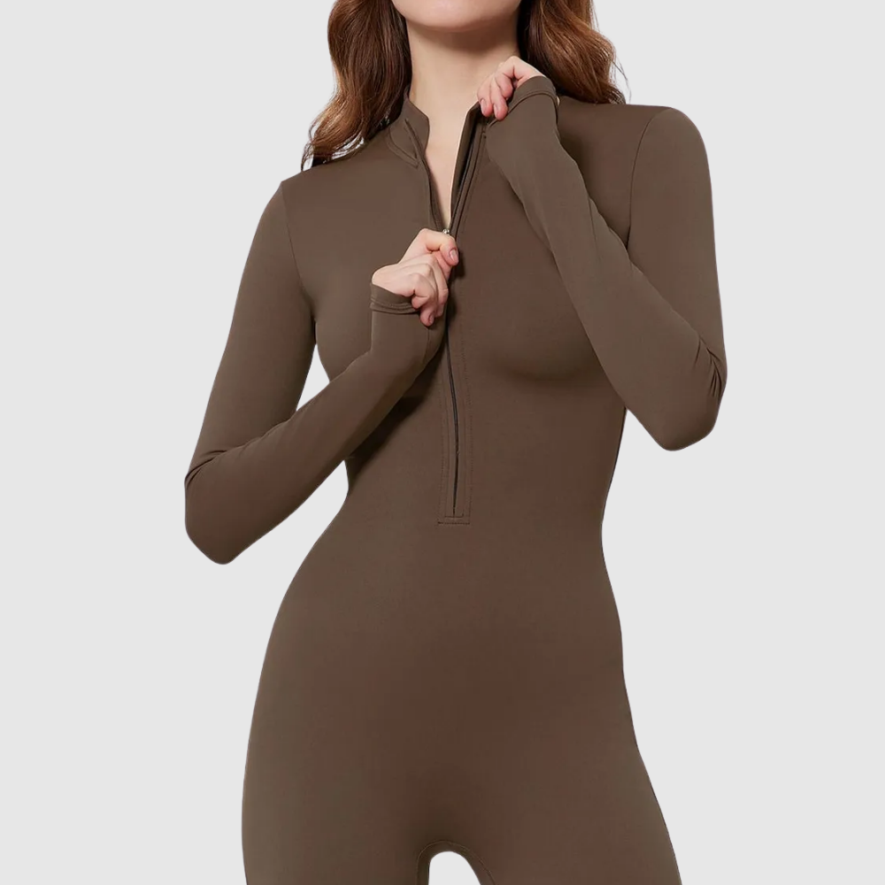 SculptEase™ Zip Front Body-Hugging Jumpsuit – Ultra Stretch Fit