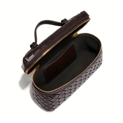 Elegant Woven Box Crossbody Bag – Chic & Sophisticated Style