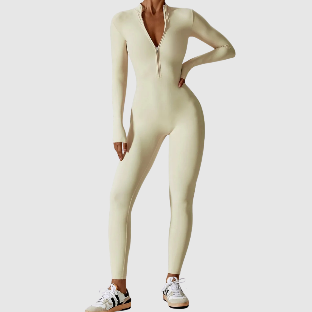 SculptEase™ Zip Front Body-Hugging Jumpsuit – Ultra Stretch Fit