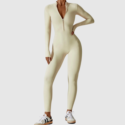 SculptEase™ Zip Front Body-Hugging Jumpsuit – Ultra Stretch Fit