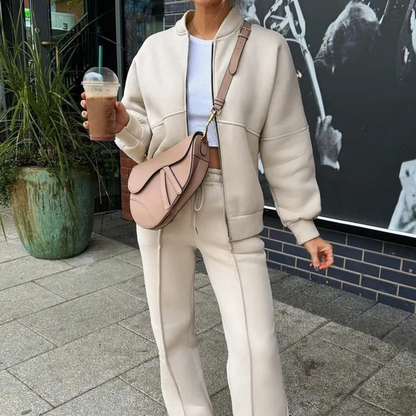 SoftLuxe™ Two-Piece Zip-Up Lounge Set – Effortless Street Comfort