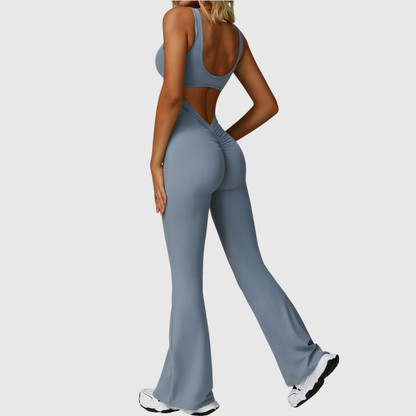 ContourSculpt V-Back Flared Jumpsuit