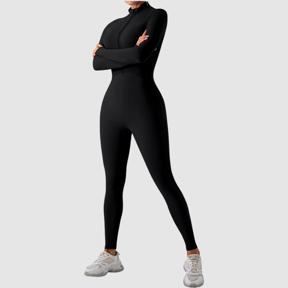 SculptEase™ Zip Front Body-Hugging Jumpsuit – Ultra Stretch Fit