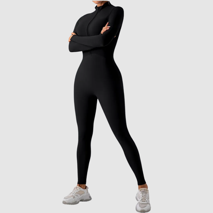 SculptEase™ Zip Front Body-Hugging Jumpsuit – Ultra Stretch Fit