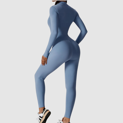 SculptEase™ Zip Front Body-Hugging Jumpsuit – Ultra Stretch Fit