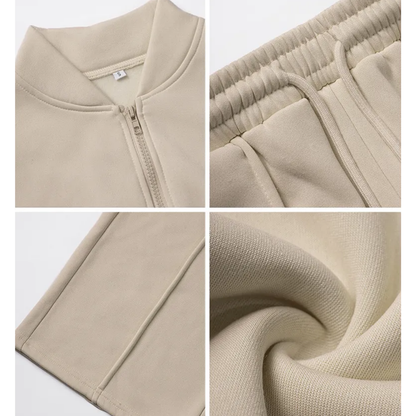 SoftLuxe™ Two-Piece Zip-Up Lounge Set – Effortless Street Comfort