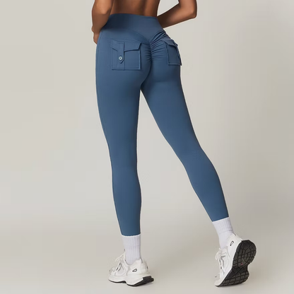 High-Waist Ruched Pocket Leggings