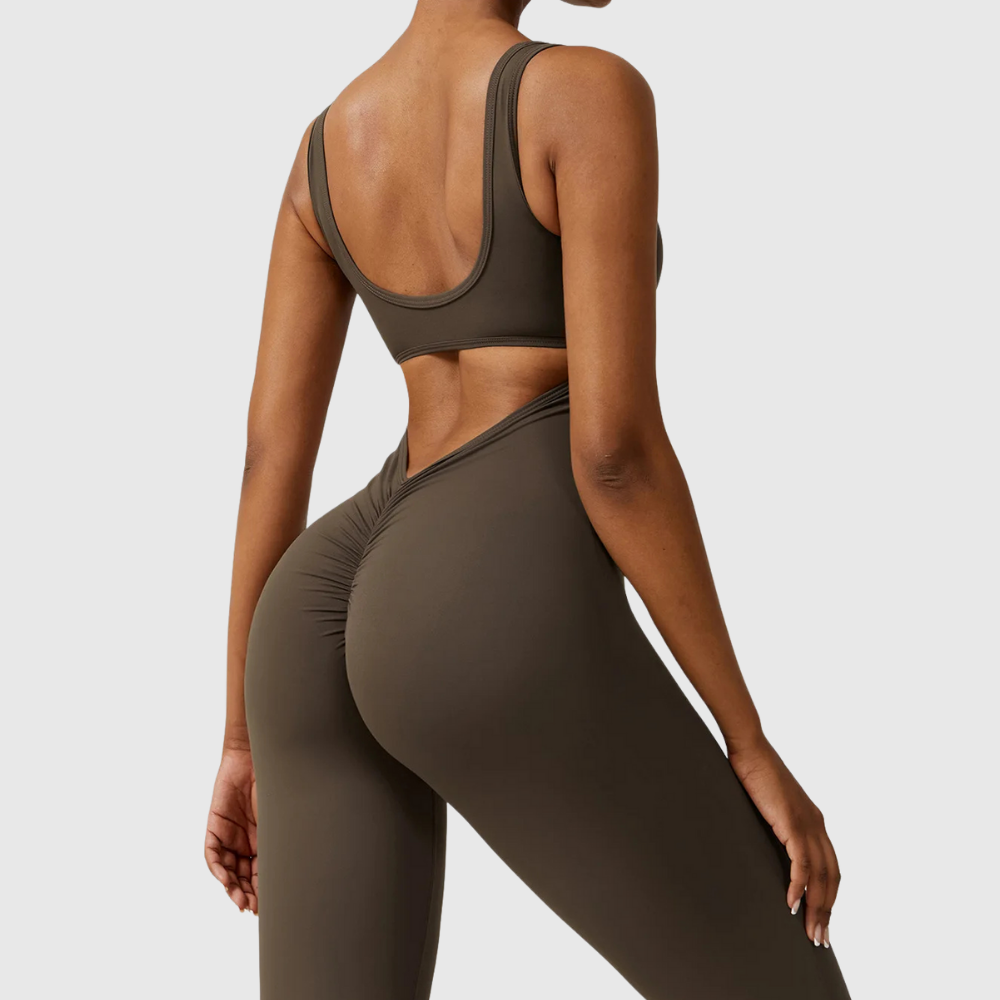 ContourSculpt V-Back Flared Jumpsuit
