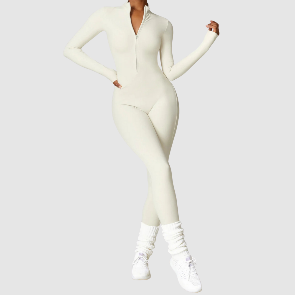 SculptEase™ Zip Front Body-Hugging Jumpsuit – Ultra Stretch Fit