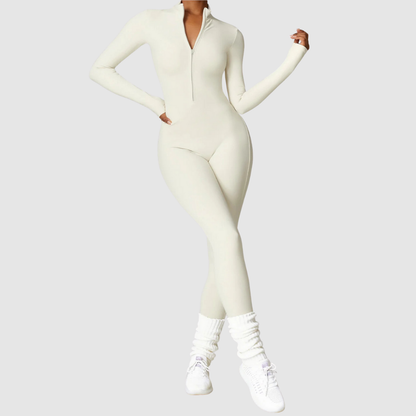 SculptEase™ Zip Front Body-Hugging Jumpsuit – Ultra Stretch Fit