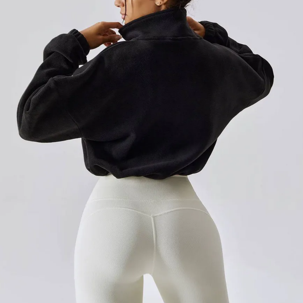 CozyZip™ Fleece Crop Jacket – Warm, Soft & Effortlessly Chic