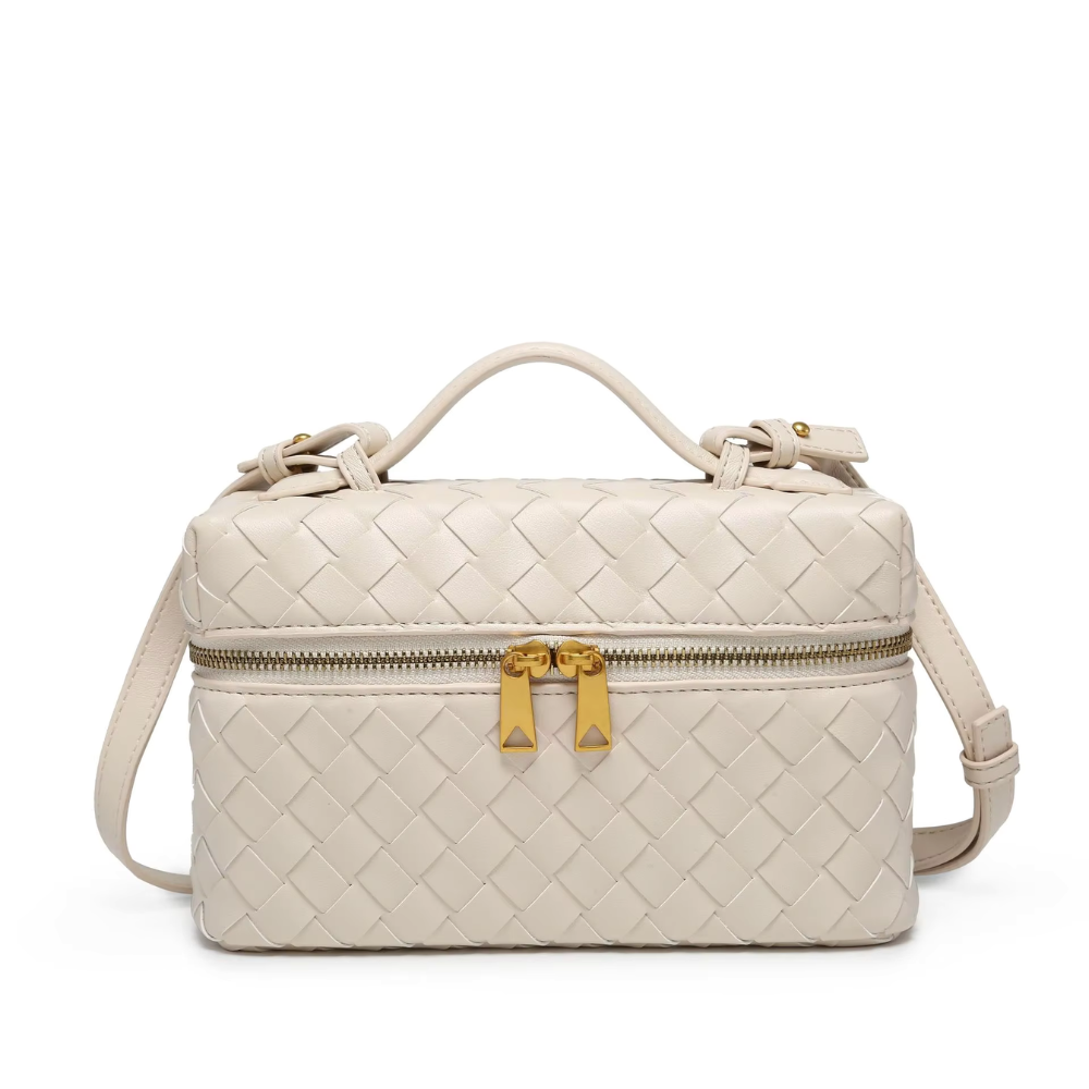 Elegant Woven Box Crossbody Bag – Chic & Sophisticated Style