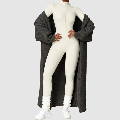 SculptEase™ Zip Front Body-Hugging Jumpsuit – Ultra Stretch Fit