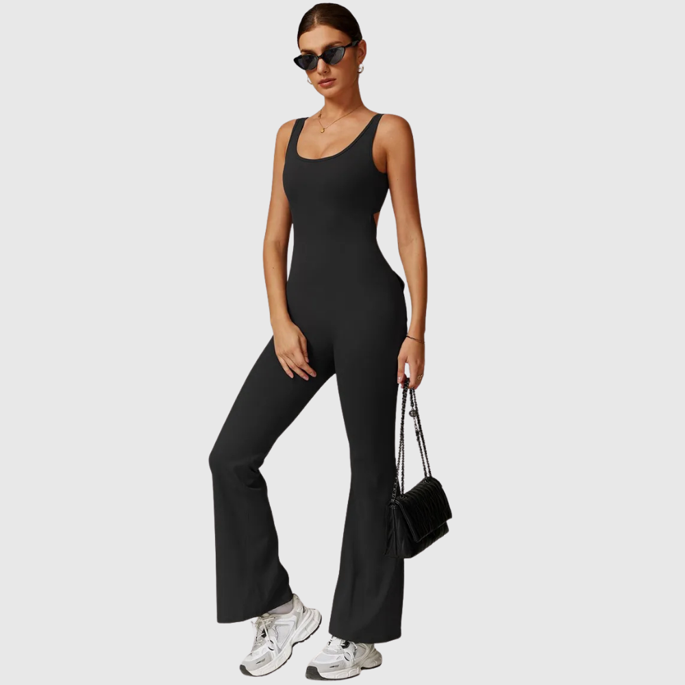 ContourSculpt V-Back Flared Jumpsuit