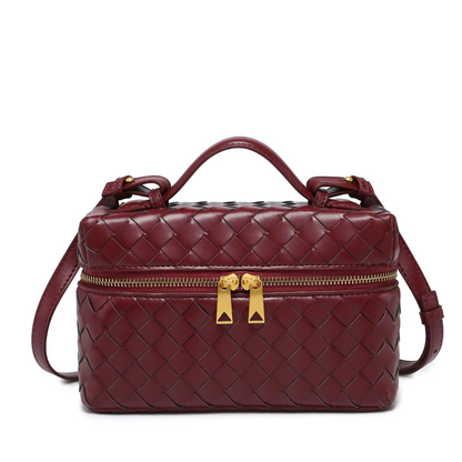 Elegant Woven Box Crossbody Bag – Chic & Sophisticated Style