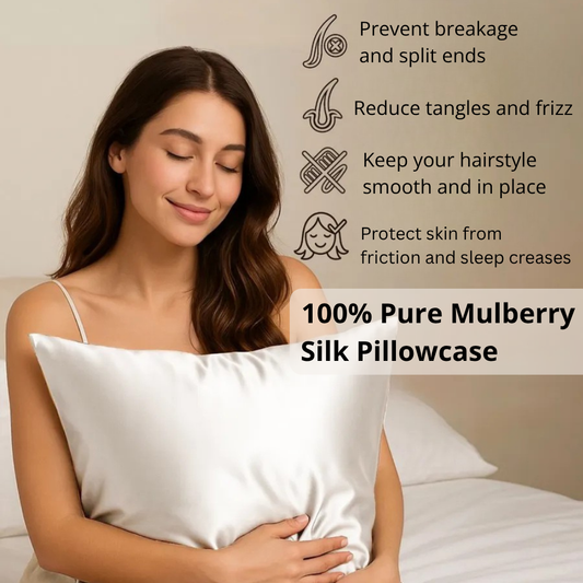 Dream in Silk: 100% Pure Mulberry Silk Pillowcase