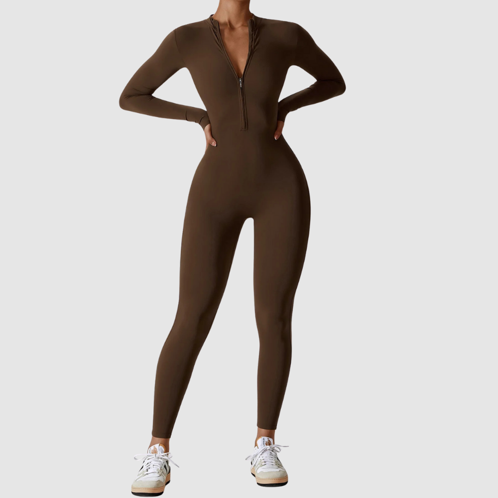 SculptEase™ Zip Front Body-Hugging Jumpsuit – Ultra Stretch Fit
