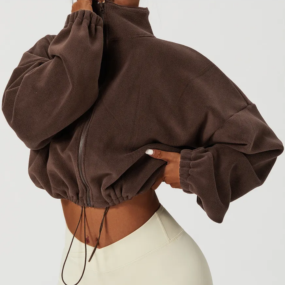 CozyZip™ Fleece Crop Jacket – Warm, Soft & Effortlessly Chic