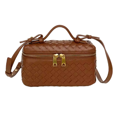 Elegant Woven Box Crossbody Bag – Chic & Sophisticated Style