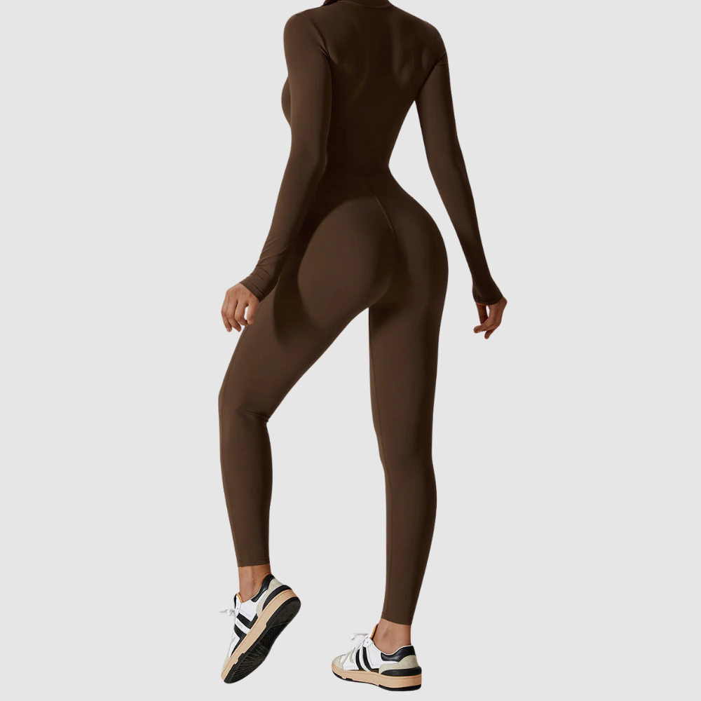 SculptEase™ Zip Front Body-Hugging Jumpsuit – Ultra Stretch Fit