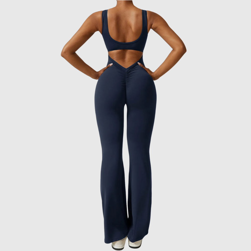 ContourSculpt V-Back Flared Jumpsuit