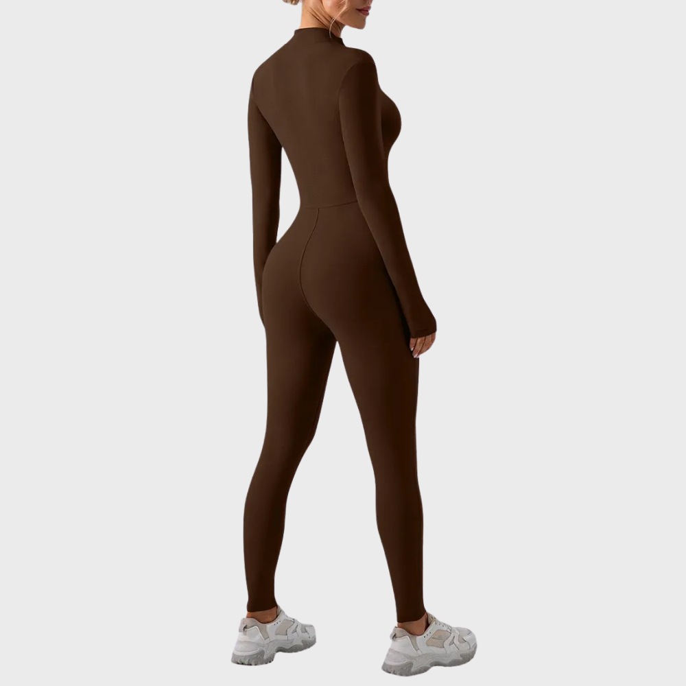 SculptEase™ Zip Front Body-Hugging Jumpsuit – Ultra Stretch Fit