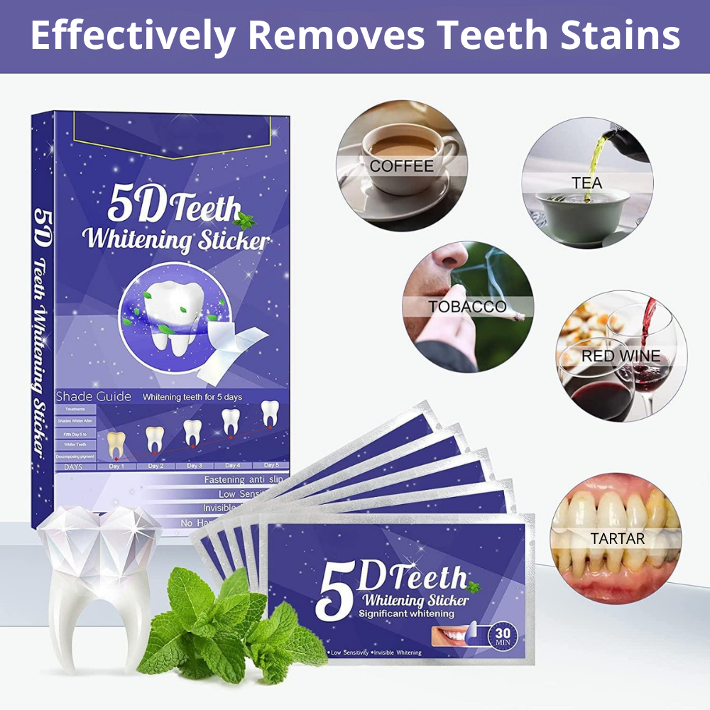 5D Teeth Whitening Strips – Professional Results at Home