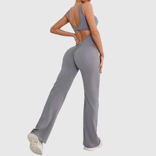 ContourSculpt V-Back Flared Jumpsuit