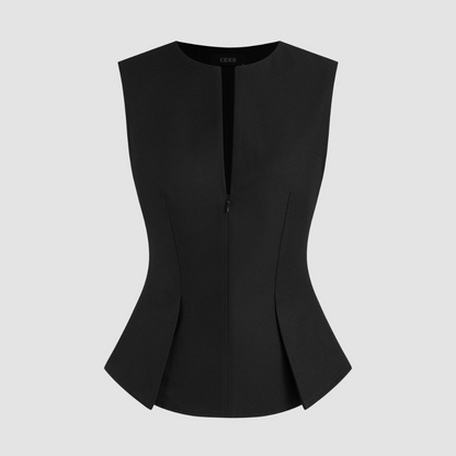 Effortless Elegance: Half-Zip Pleated Blouse