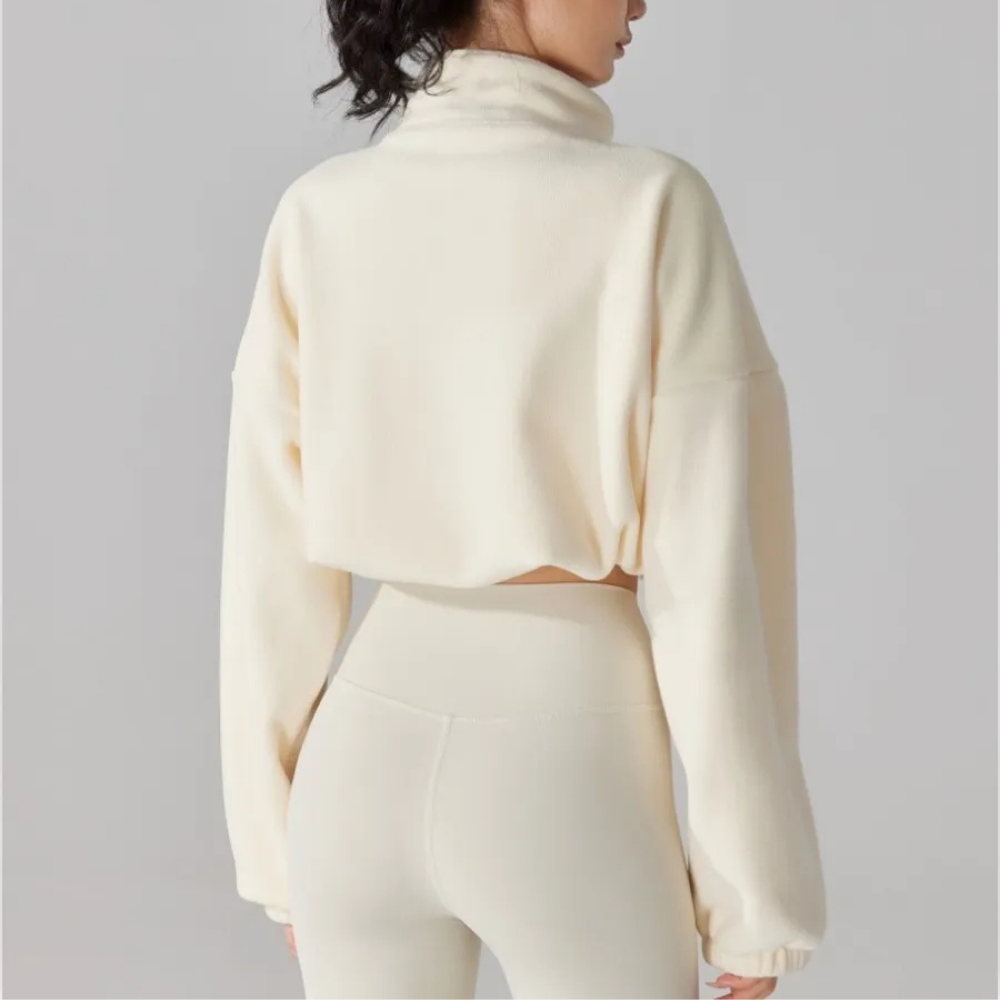 CozyZip™ Fleece Crop Jacket – Warm, Soft & Effortlessly Chic