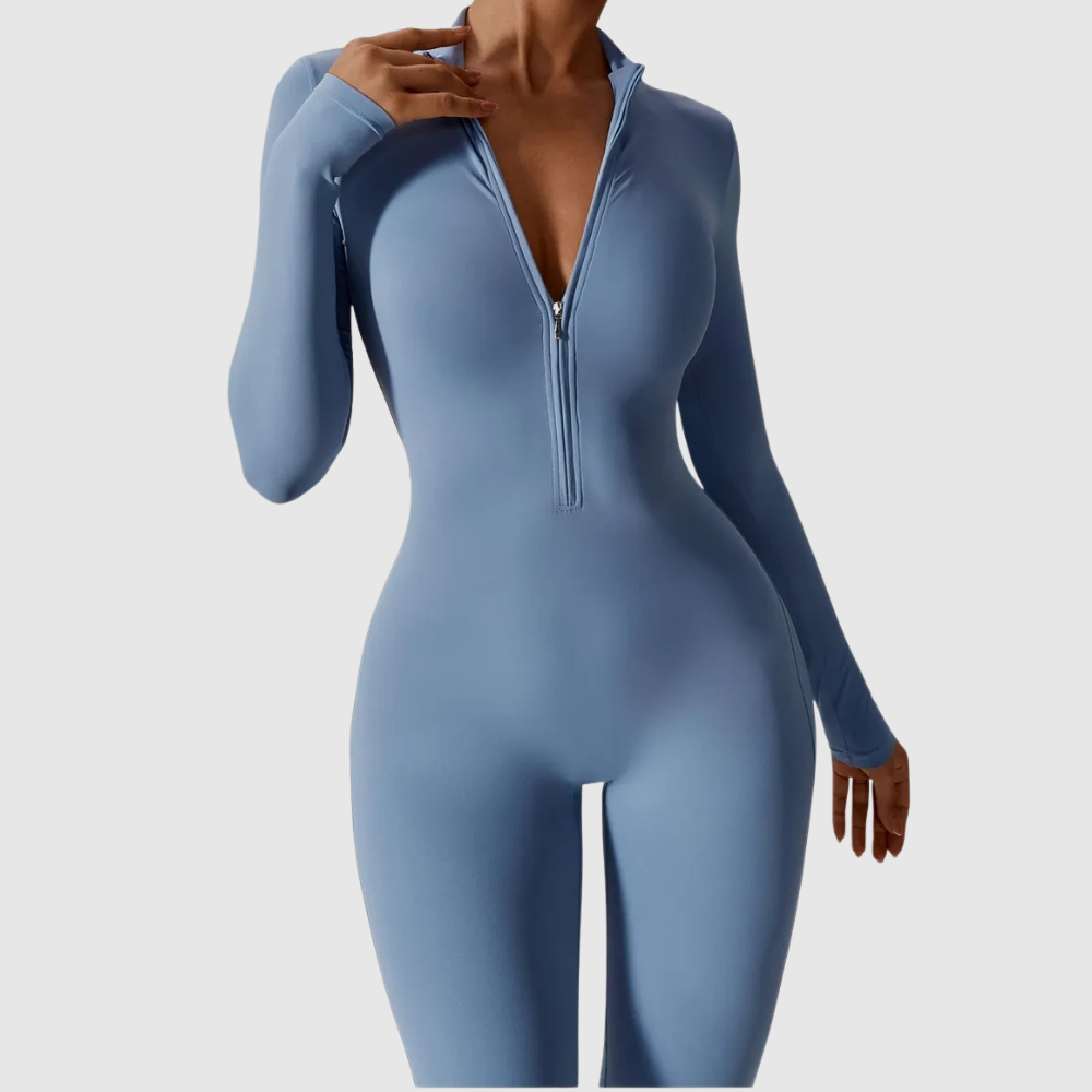 SculptEase™ Zip Front Body-Hugging Jumpsuit – Ultra Stretch Fit