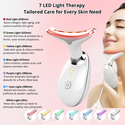 7-Color LED Face & Neck Massager – Lift, Sculpt & Glow