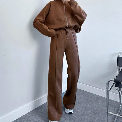 SoftLuxe™ Two-Piece Zip-Up Lounge Set – Effortless Street Comfort