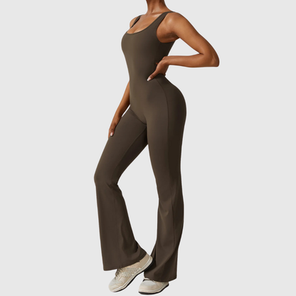 ContourSculpt V-Back Flared Jumpsuit