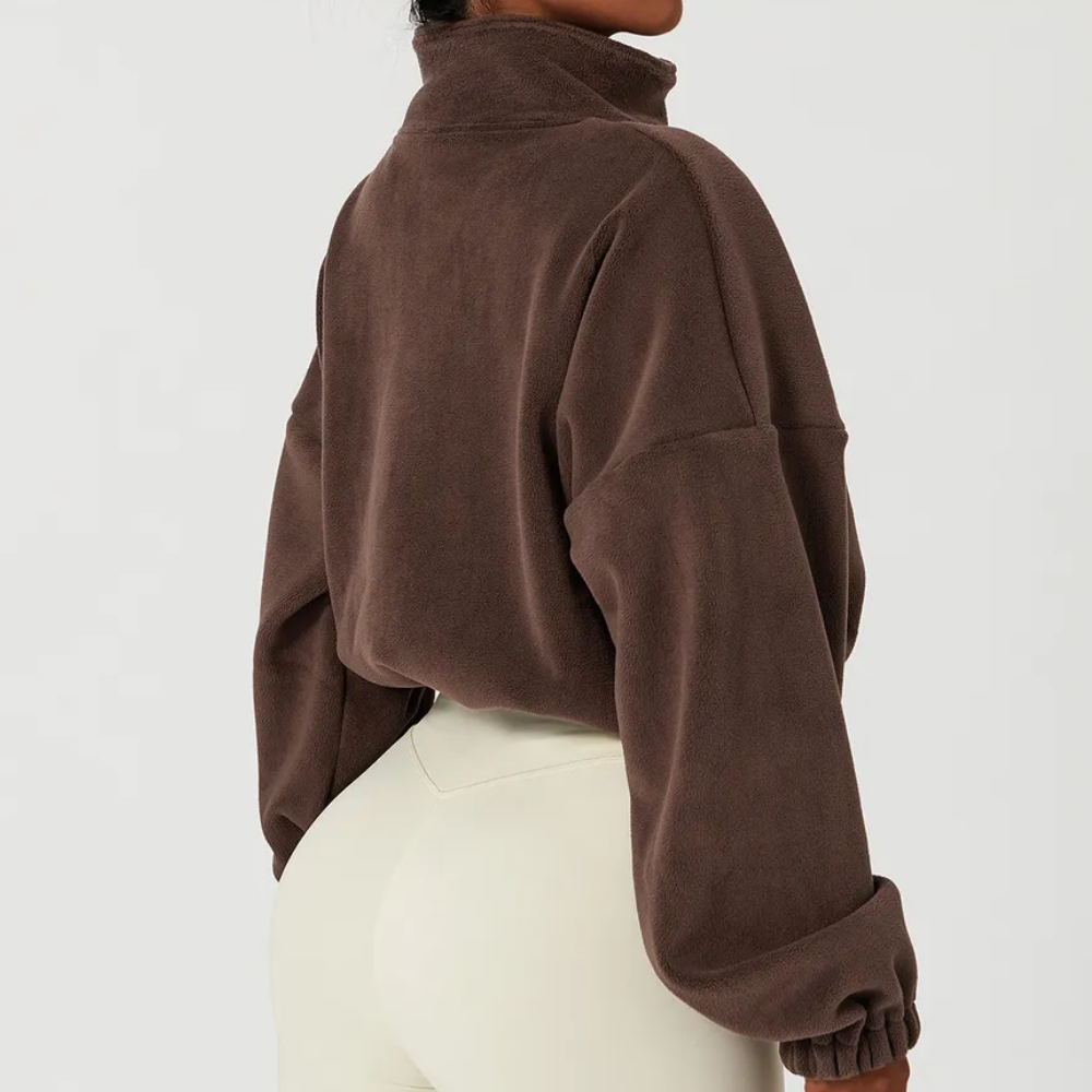 CozyZip™ Fleece Crop Jacket – Warm, Soft & Effortlessly Chic