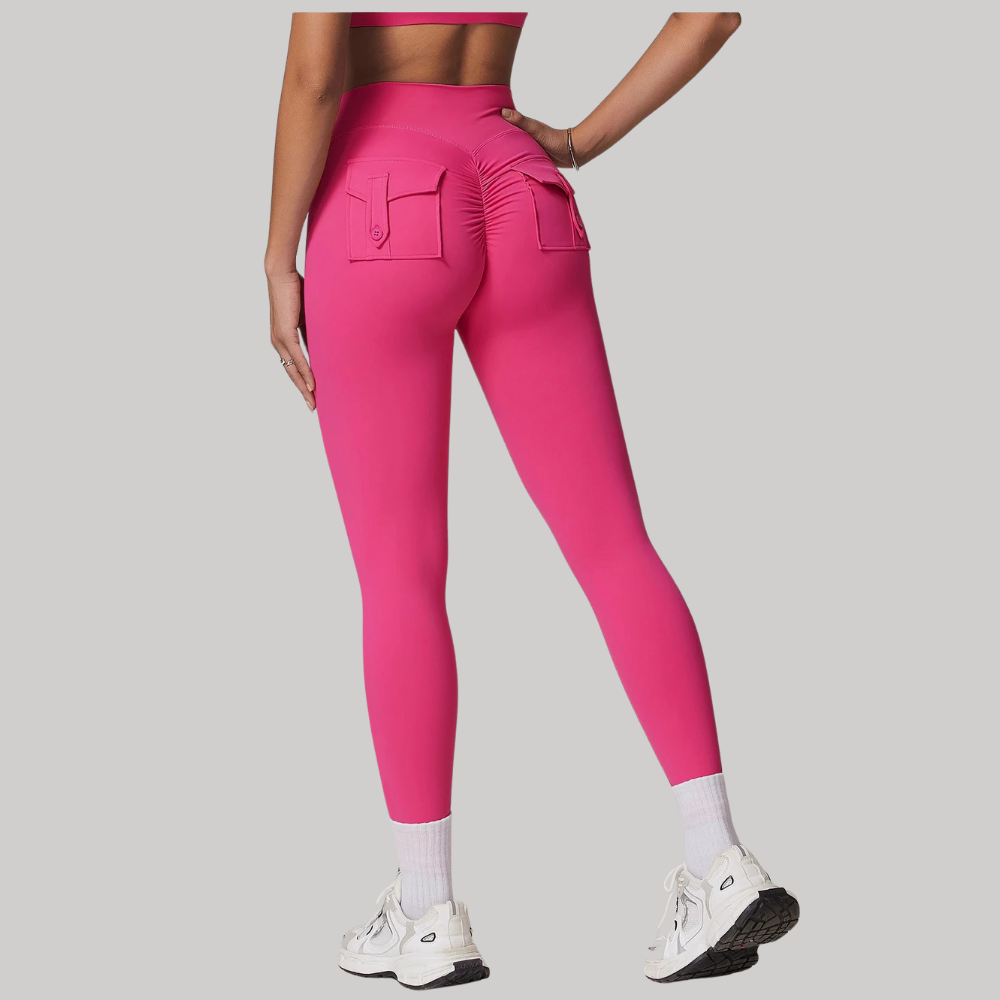 High-Waist Ruched Pocket Leggings