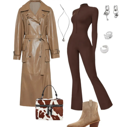 SculptForm™ Zip Front Flare Jumpsuit – Contour Fit & All-Day Comfort