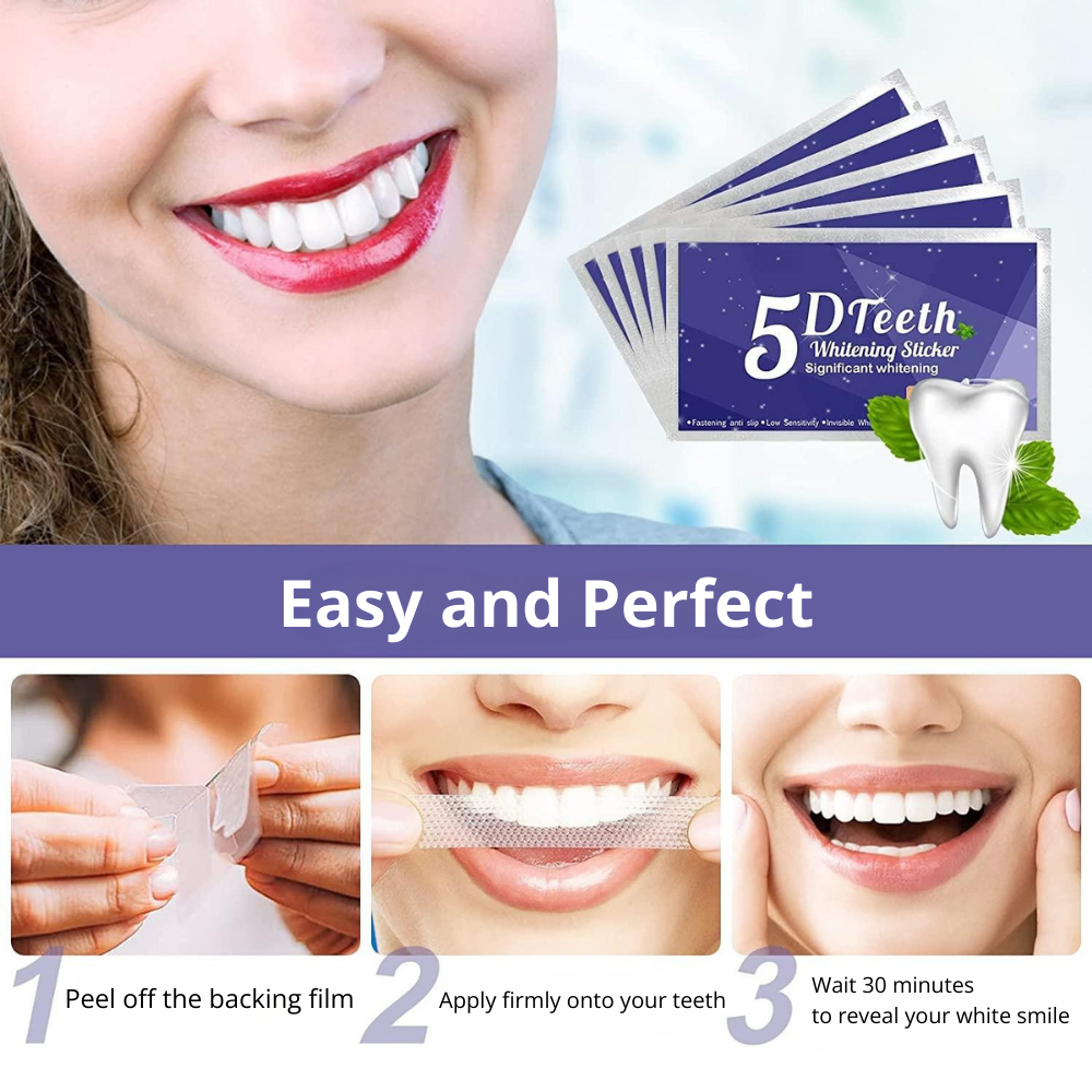 5D Teeth Whitening Strips – Professional Results at Home