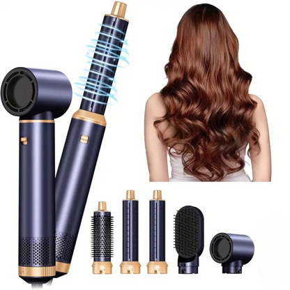 Professional 5-in-1 High-Speed Hot Air Brush for Hair Drying & Styling