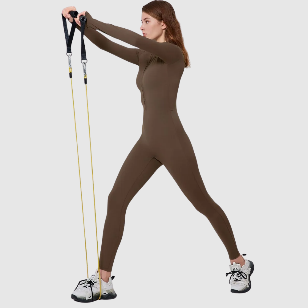 SculptEase™ Zip Front Body-Hugging Jumpsuit – Ultra Stretch Fit