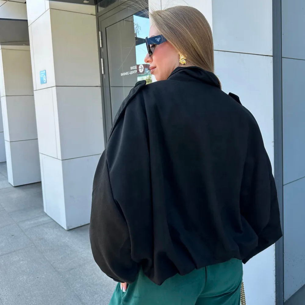 Suede Casual Bomber Jacket – Soft & Chic