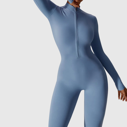 SculptEase™ Zip Front Body-Hugging Jumpsuit – Ultra Stretch Fit