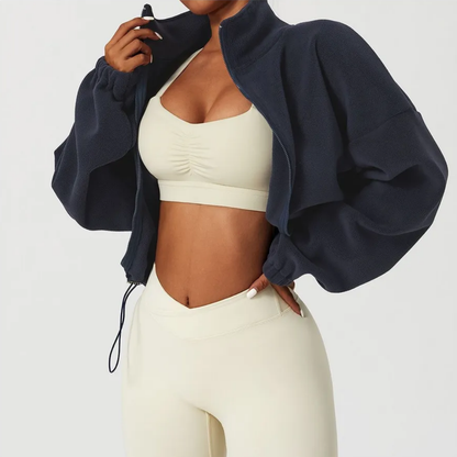 CozyZip™ Fleece Crop Jacket – Warm, Soft & Effortlessly Chic